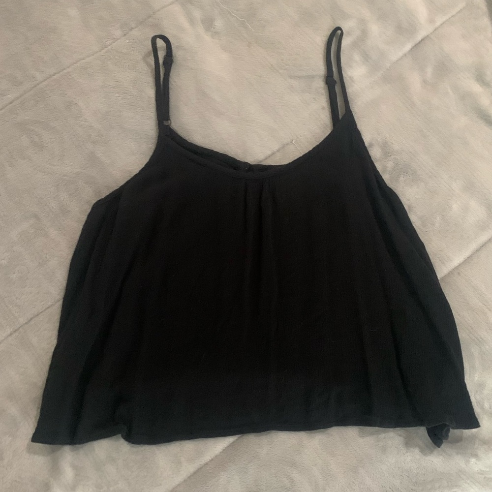 Black crop top adjustable straps